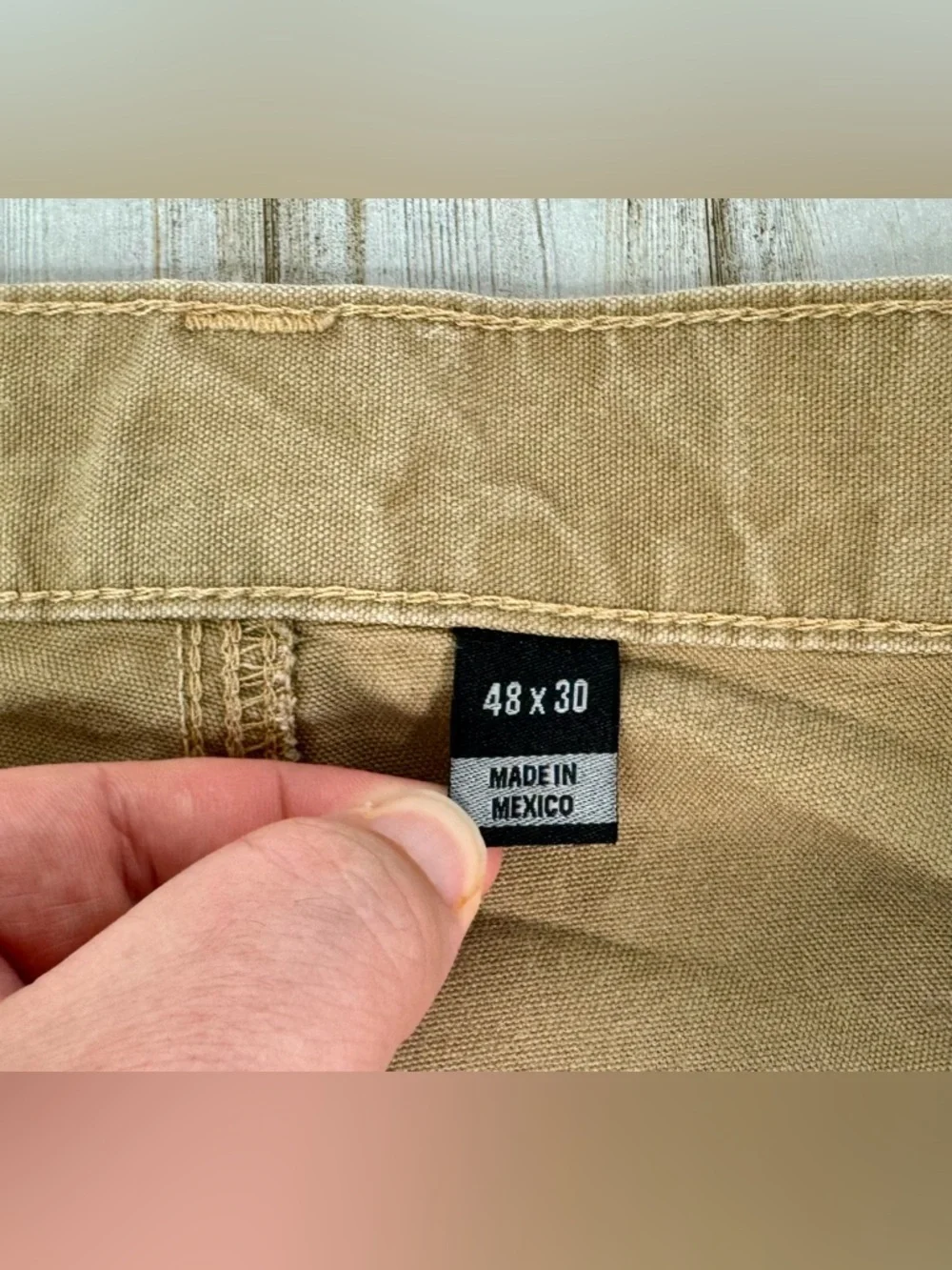 Carhartt Men's Tan Carpenter Cargo Tan Pants Size 48x31 Loose Fit
